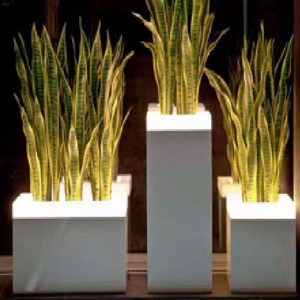 illuminated outdoor garden flower vase with waterproof material