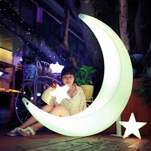 Outdoor garden adults led light hanging circle swing chair, garden decorative kids and children illuminated swing set