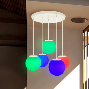 Good-quality Durable PE Plastic 5-heads LED Ball pendant lamp hanging light