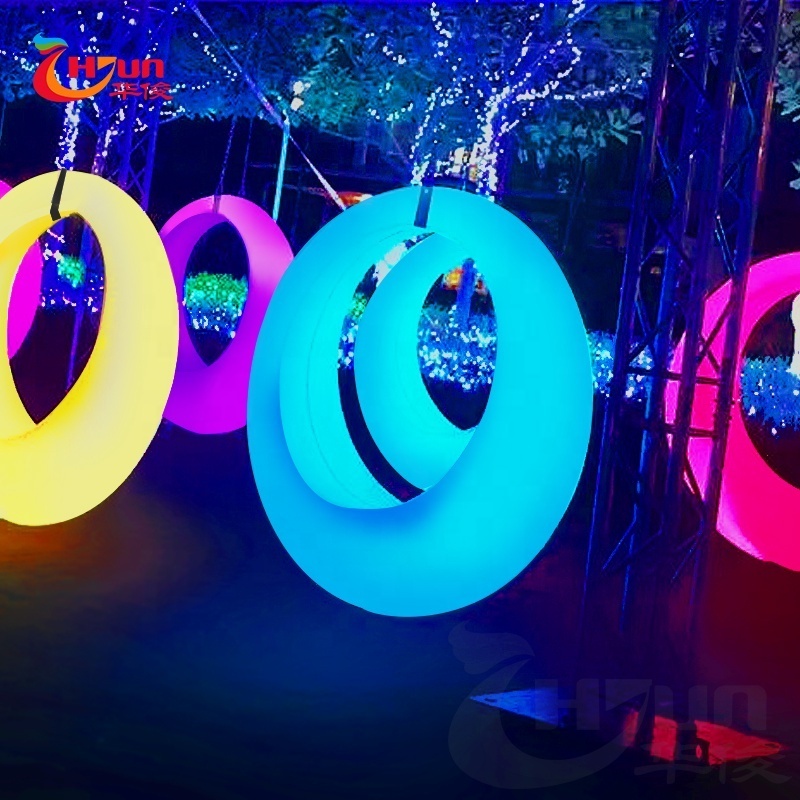 Hot Sale Garden Outdoor Hanging Chair LED Moon Swings Color Changing Children's Swing