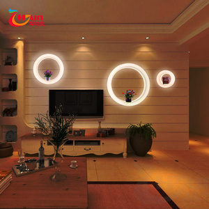 Indoor Led Wall Lamp, PE 40" Modern Wall Light Remote Control with RGB Color Changing Light  for Living Room Bedroom