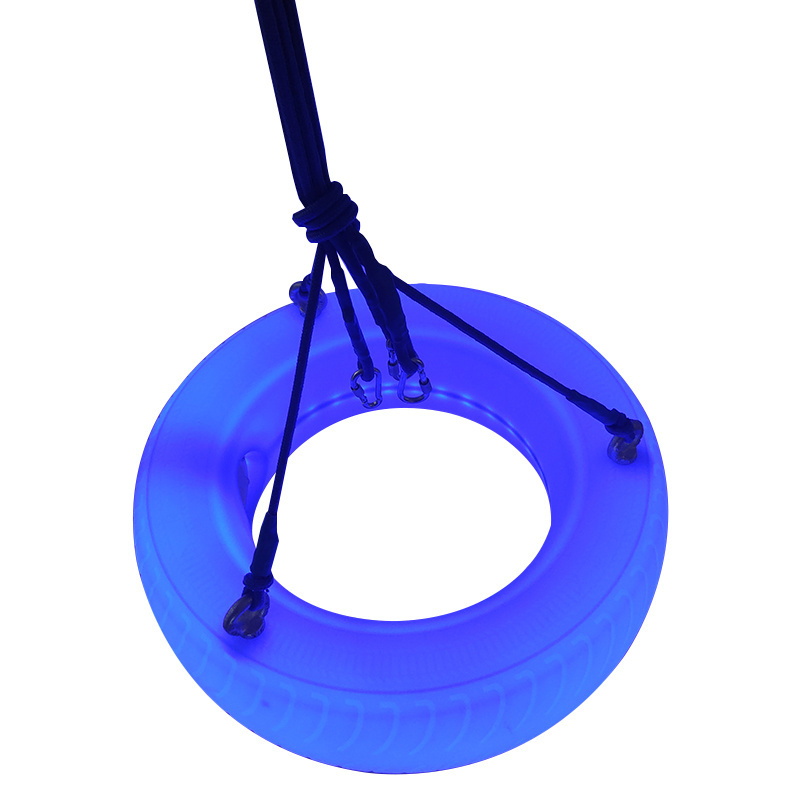 hot sale led light up outdoor furniture garden hanging swing chair tire swing seat