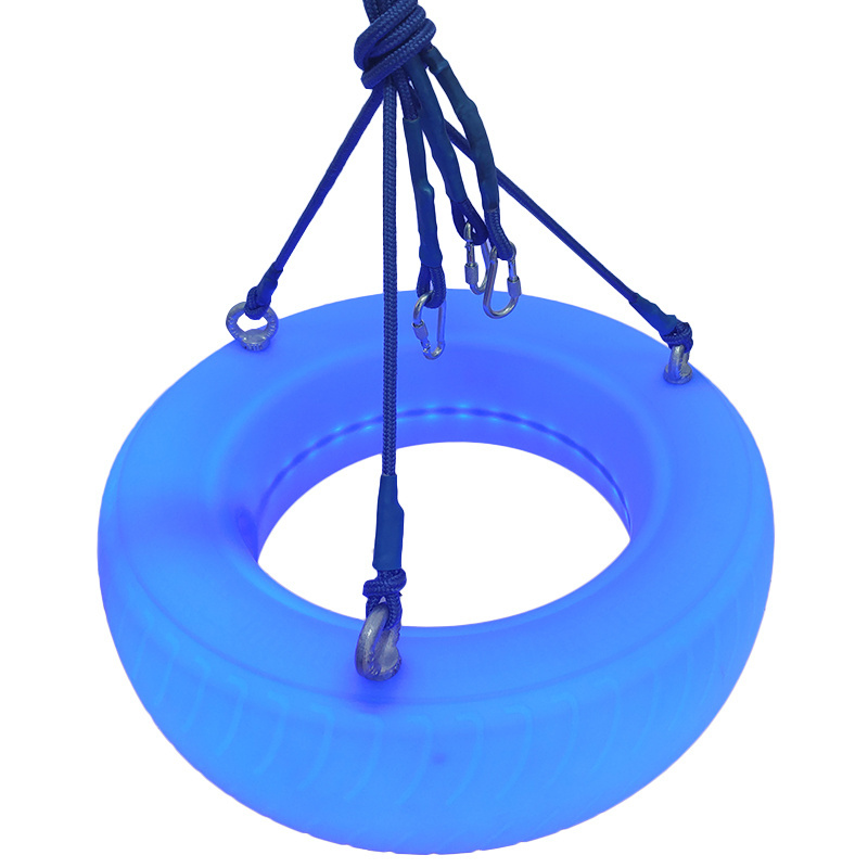 High quality LED hanging swing kids outdoor garden tire swing chair