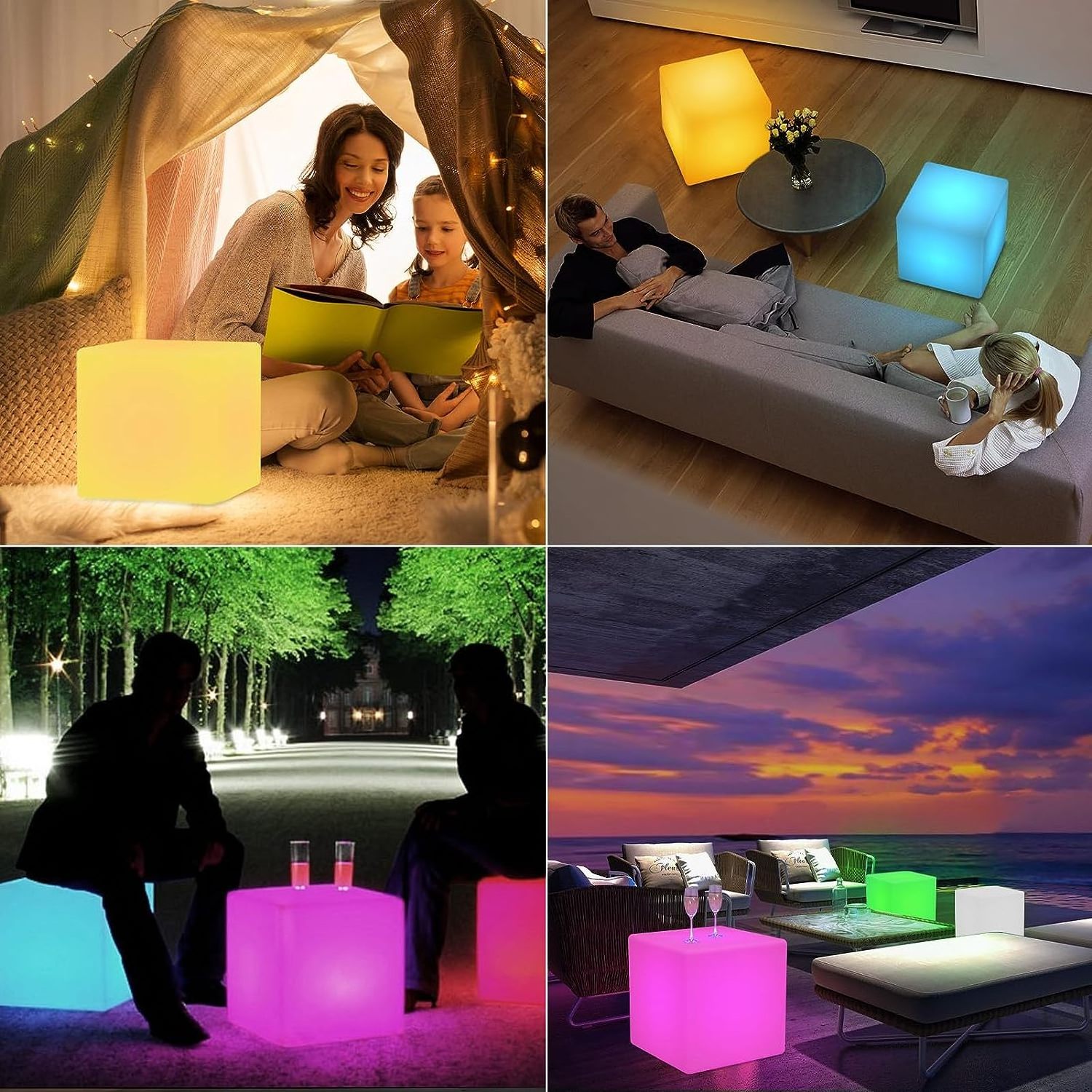 Nightclub furniture Led cube lighting seat rechargeable led plastic cube illuminated led chair