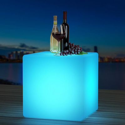 Nightclub furniture Led cube lighting seat rechargeable led plastic cube illuminated led chair