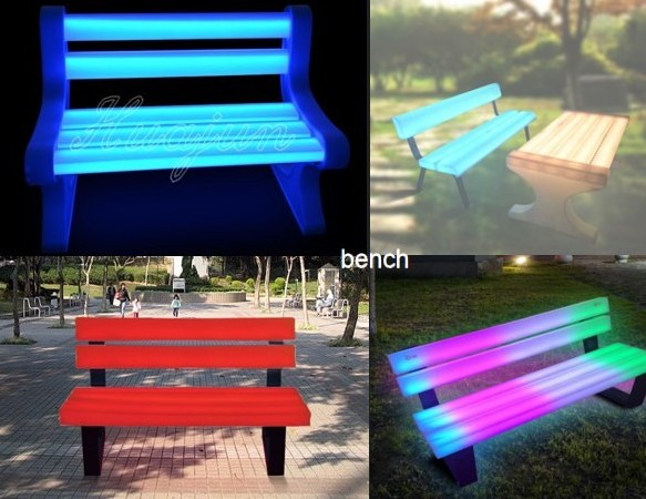 hot sales New design glowing bench ,outdoor use led garden bench and chair for garden , park .waterproof  lighted chair