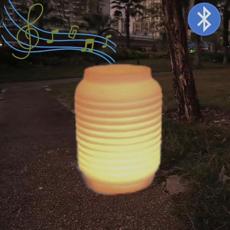 Customization  Led Bluetooth Lantern Outdoor Decorative Camping Lanterns With BT Speaker