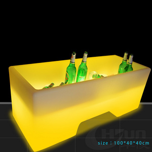 2022 New Club Bar Used Illuminated yellow LED Ice Bucket square