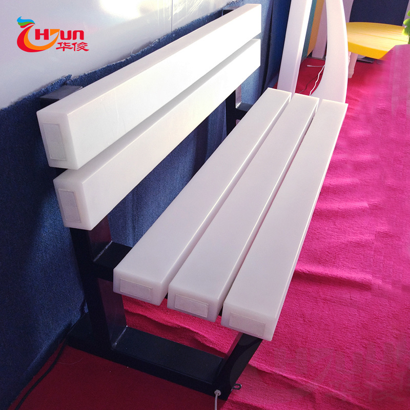 New product RGB lights cheap price Outdoor furniture plastic patio bench