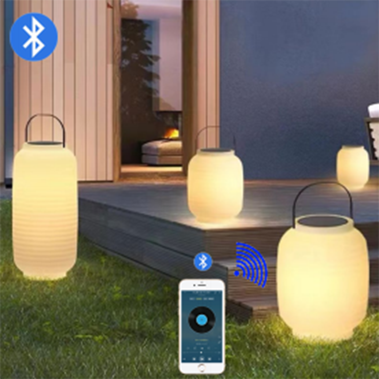 Customization  Led Bluetooth Lantern Outdoor Decorative Camping Lanterns With BT Speaker