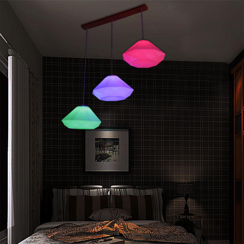 New design Diamond style Colors Changing LED Ceiling Plastic Dome Light