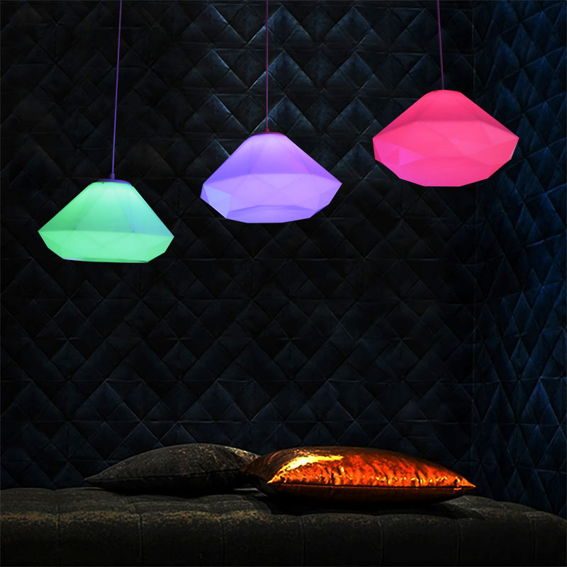 New design Diamond style Colors Changing LED Ceiling Plastic Dome Light