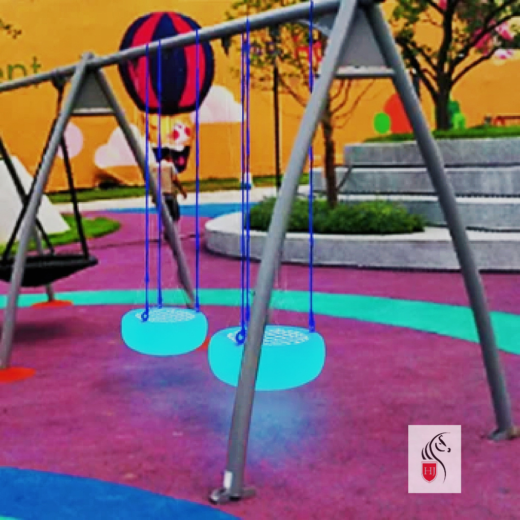 LED RGB 16 Color Change Swing Park yard Playground Outdoor Kids Toy Swing Set Tyre Shape Patio Swings Plastic