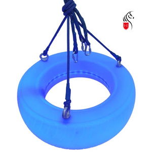 LED RGB 16 Color Change Swing Park yard Playground Outdoor Kids Toy Swing Set Tyre Shape Patio Swings Plastic