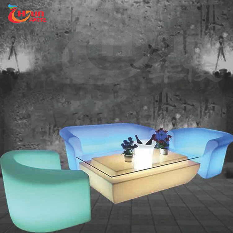 RGB color changeable waterproof plastic night club led lounge bar single sofa