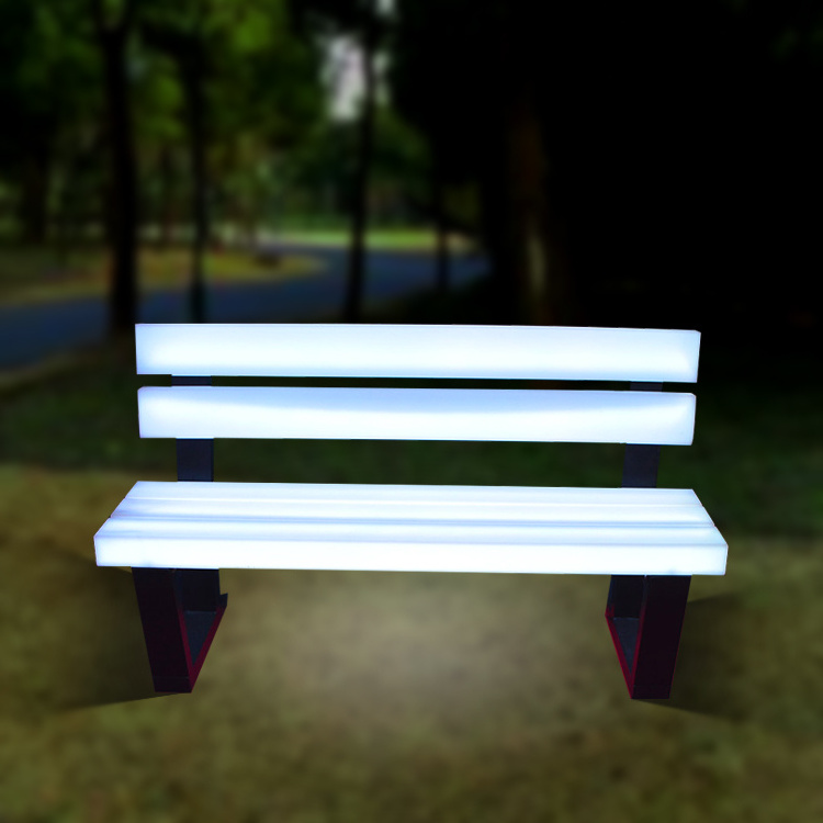 New product RGB lights cheap price Outdoor furniture plastic patio bench