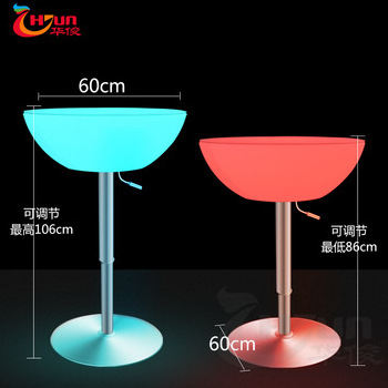 Wholesale 16 Colors Changing Led Bar Table Furniture Customized Pe Highboy Cocktail Table