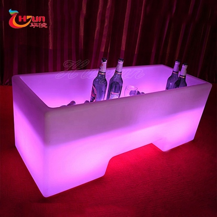 2022 New Club Bar Used Illuminated yellow LED Ice Bucket square