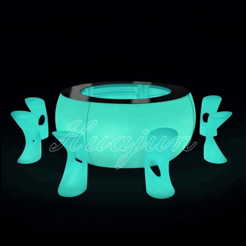 China factory hot selling Modern Juice Wine Mobile Illuminated LED Round Bar Counter Design for Sale