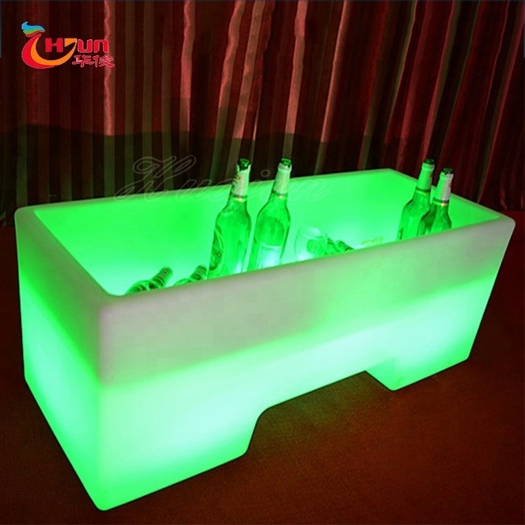 2022 New Club Bar Used Illuminated yellow LED Ice Bucket square