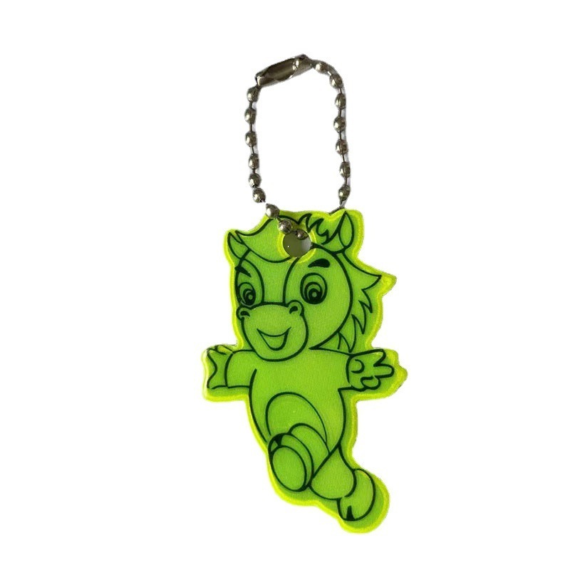 Wholesale Waterproof Child Safety Reflector Pendant Soft PVC Reflective Animal Hanger Reflector Decoration Keychain