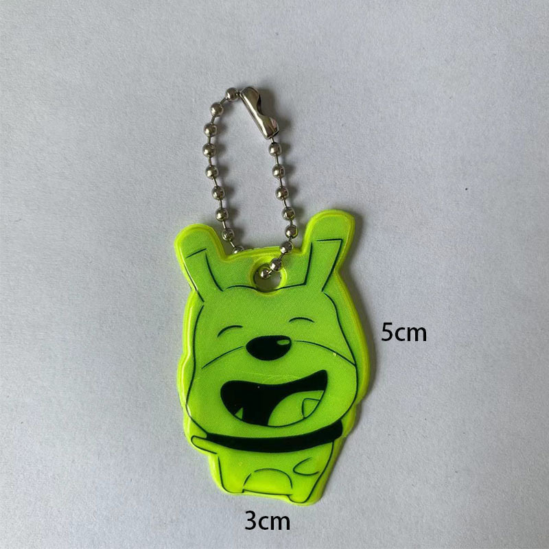 Wholesale Waterproof Child Safety Reflector Pendant Soft PVC Reflective Animal Hanger Reflector Decoration Keychain