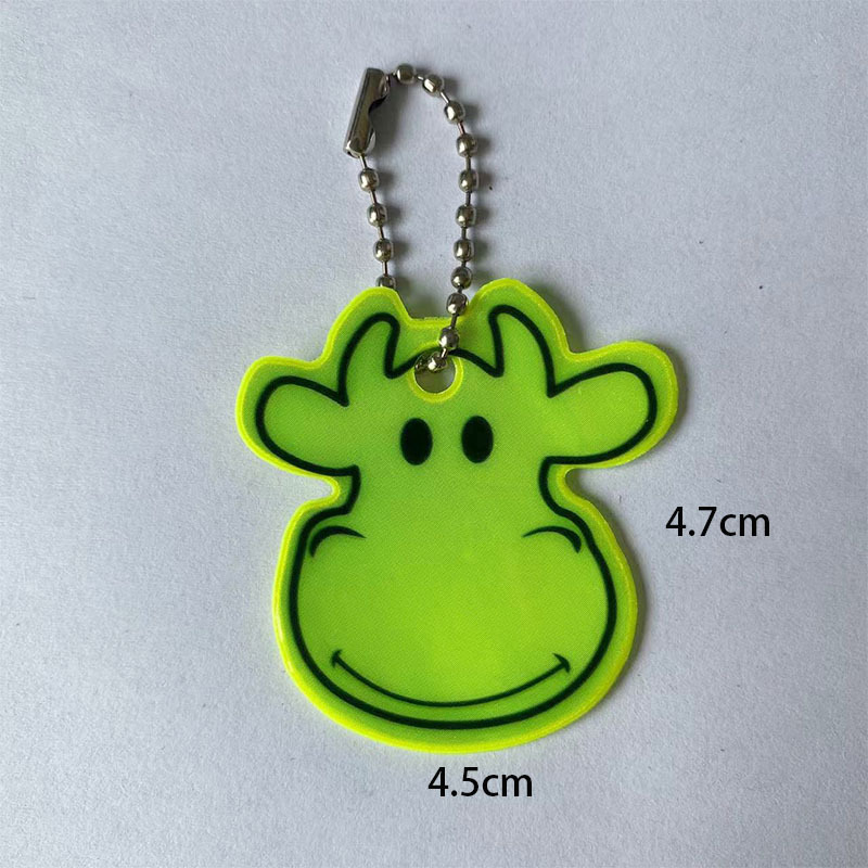 Wholesale Waterproof Child Safety Reflector Pendant Soft PVC Reflective Animal Hanger Reflector Decoration Keychain