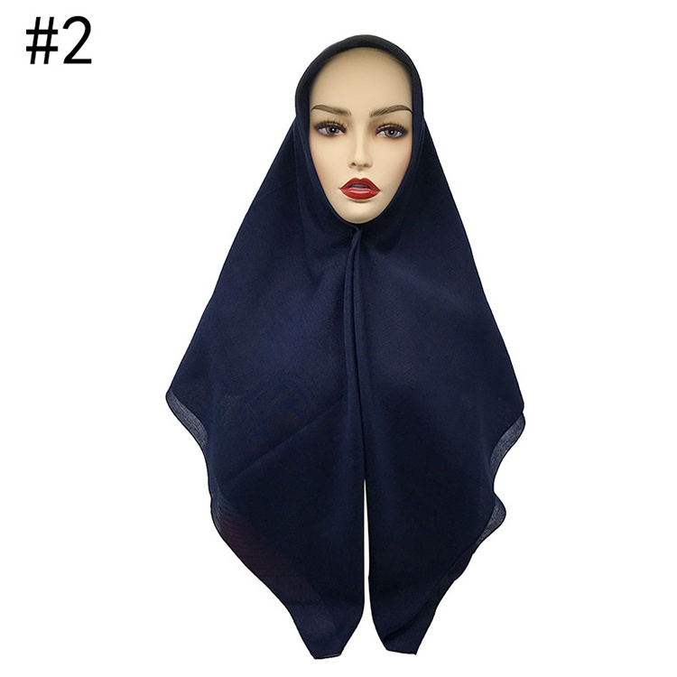 Fashion Solid Color Scarfs Prayer Scarves Muslim Cotton Jersey Shawls For Women Stylish Cotton silk scarves wholesale