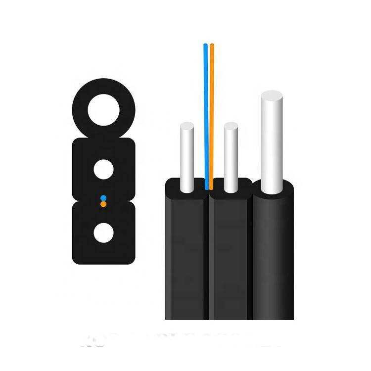 Optical Fiber Cable Indoor Outdoor Optical Fiber Tap Off Cable, with Steel OEM Drop Fo 1 Steel Wire 1, 2, 4-core White Black