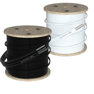 Optical Fiber Cable Indoor Outdoor Optical Fiber Tap Off Cable, with Steel OEM Drop Fo 1 Steel Wire 1, 2, 4-core White Black