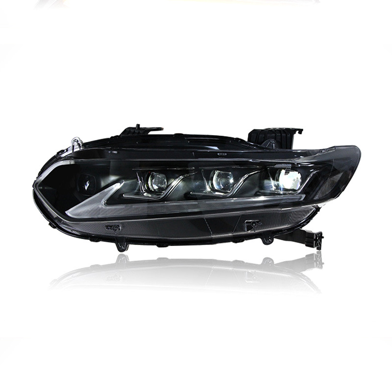 LED Headlights for Honda Accord 2018 2019 2020 2021 2022 with Red Demon Eye LED front Lamps Bi-optical Lens Streamer Turn Signal