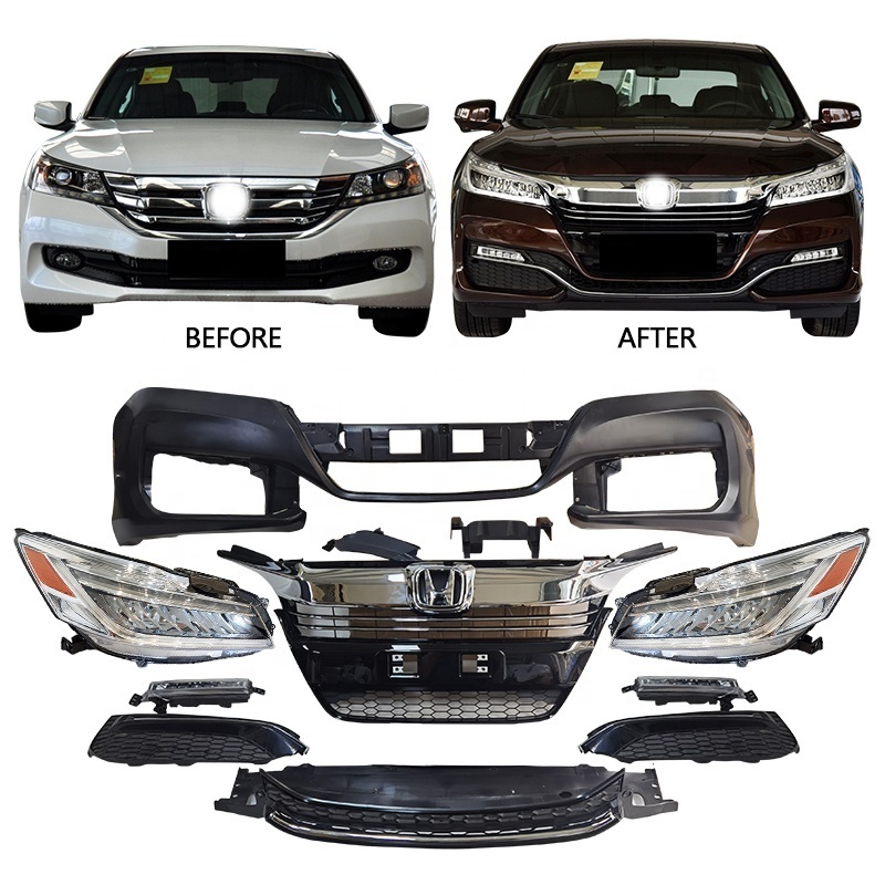 High Quality Body Kit Front Bumper for Honda Accord 9th CR 2013-2017 Sport Grille Accessories OE Compatible