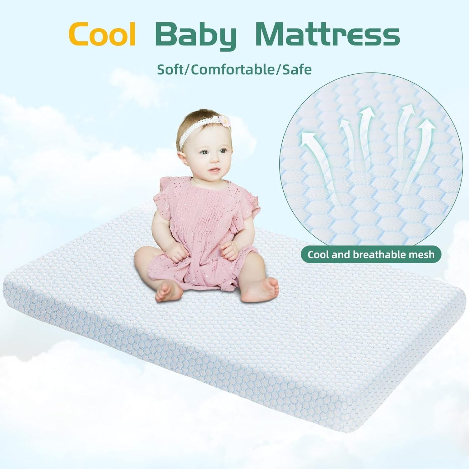 Huayuzhongwei Pack And Play Mattress,38x26 Pack N Play Mattresses,Memory Foam Pack N Play Mattress Pad With Removable