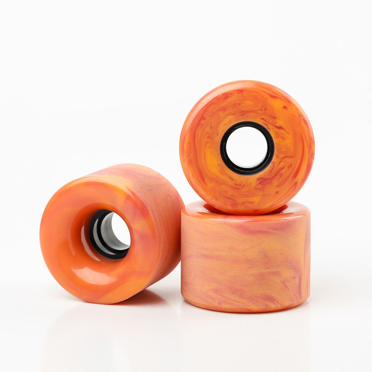 High Quality swirl color 65mm 83A Polyurethane Cruiser Skateboard Wheels for freestyle decks wheels