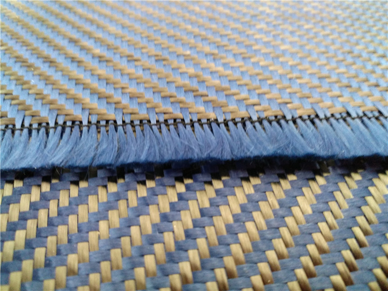 Hybrid Twill Woven Kevlars Aramid 3k Blue Carbon Fiber Fabric Cloth Blue Armaid Carbon Fiber Fabric