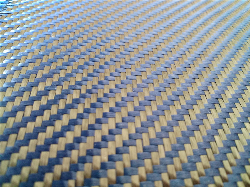 Hybrid Twill Woven Kevlars Aramid 3k Blue Carbon Fiber Fabric Cloth Blue Armaid Carbon Fiber Fabric