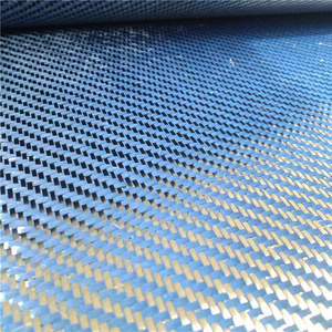 Hybrid Twill Woven Kevlars Aramid 3k Blue Carbon Fiber Fabric Cloth Blue Armaid Carbon Fiber Fabric