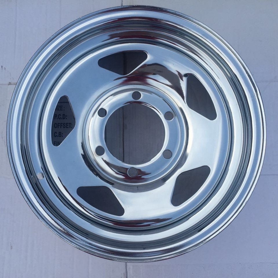 Chrome 15 Inch Japan Rims 4x100 Deep Dish Steel Wheels Offroader