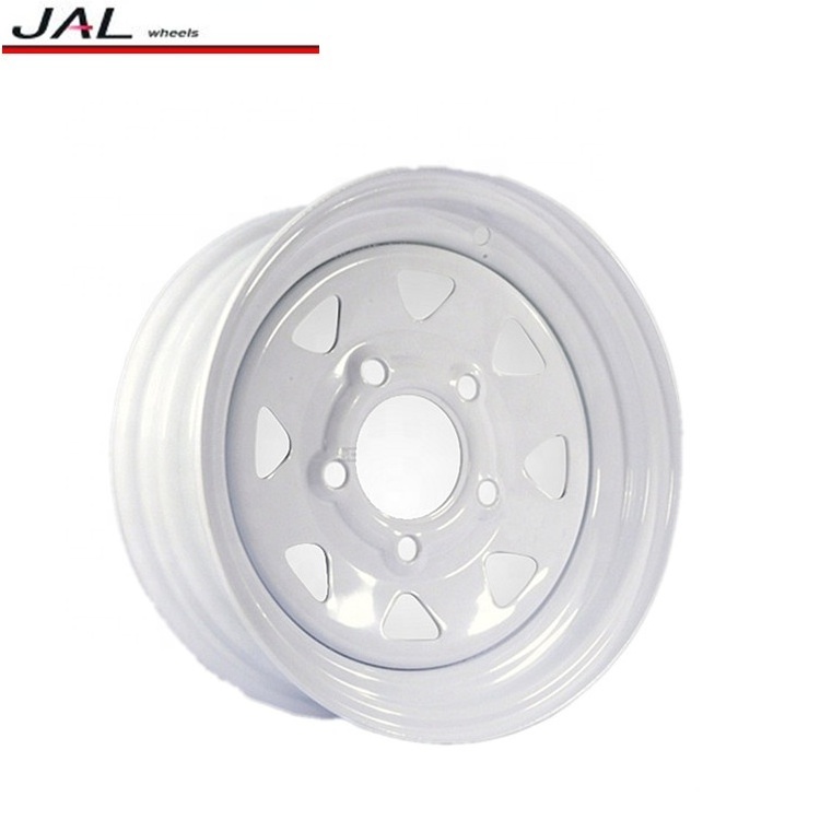 8 Spoke White Steel Wheels 14 Inch Car Wheels 4x140 Rims