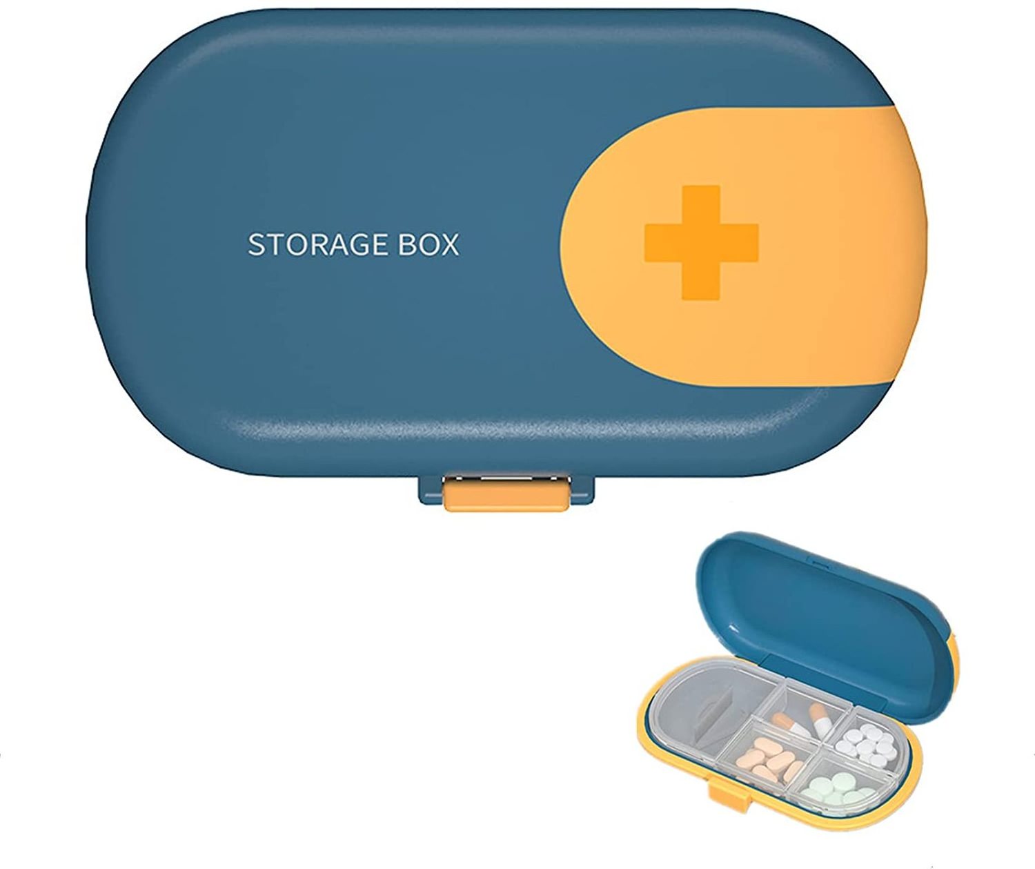 Travel portable large 7 Day capacity storage box mini box medicine pill tablet cutter splitter plastic pill box