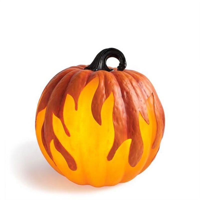 Halloween LED Flame Lighted Pumpkins Fire Light Jack-o-lantern Atmosphere Decoration