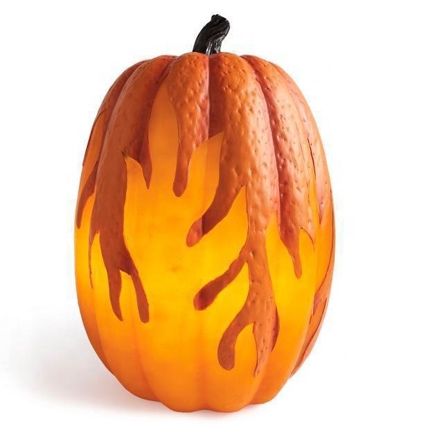 Halloween LED Flame Lighted Pumpkins Fire Light Jack-o-lantern Atmosphere Decoration