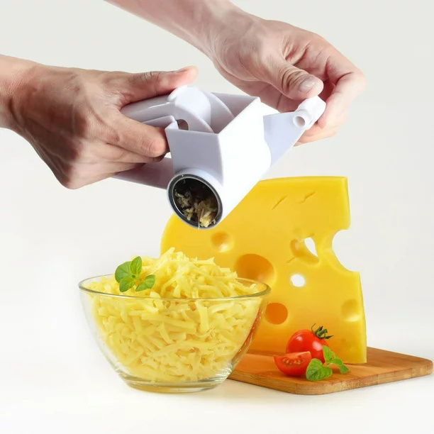 Rotary Cheese Grater Manual Handheld Cheese Grater with Stainless Steel Drum for Grating Hard Cheese Chocolate Nuts Kitchen Tool