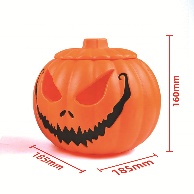 Halloween Battery Operated Light Creepy Jack O Lantern Plastic Pumpkin Lantern Decoration for Haunted House Party Tableware