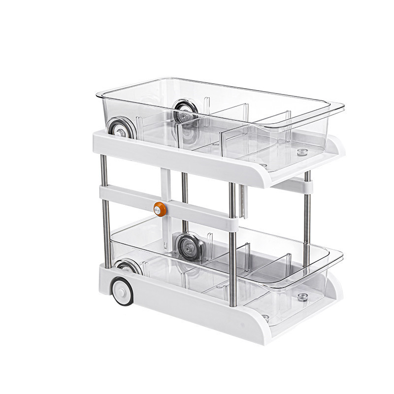 Adjustable Under Sink Organizer Pull Out Cabinet Organizer Storage Rack for Kitchen Bathroom