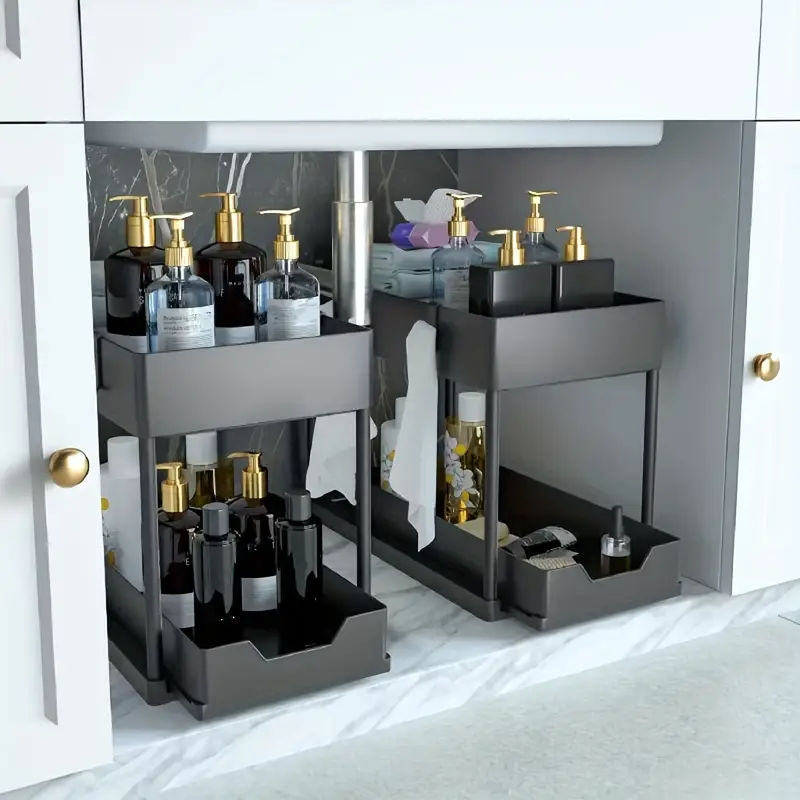 Kitchen Sliding Cabinet Organizer Under Sink Shelf Storage