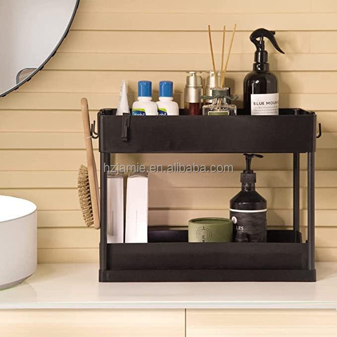 Under Sink Organizer Storage Sliding Under Cabinet Basket Organizer Multipurpose Shelf Under Organizer for Bathroom Kitchen