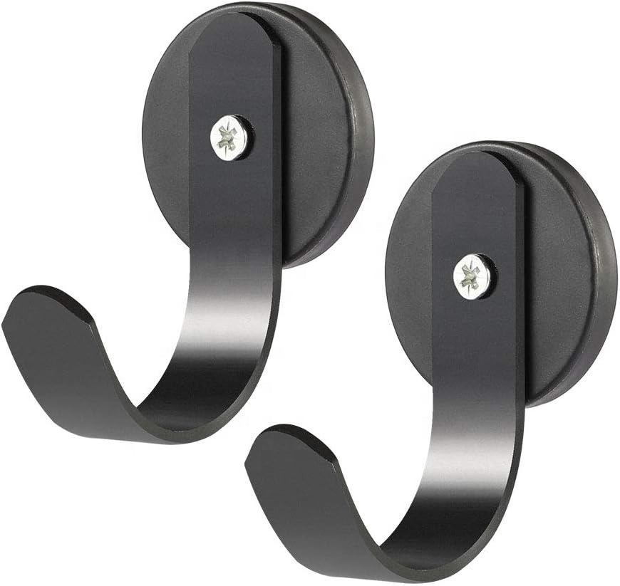 Iron Magnetic Hooks Black Wreath Hanger for Towel Coat Strong Fridge Magnets for Kitchen Bathroom Cruise Indoor Outdoor Use