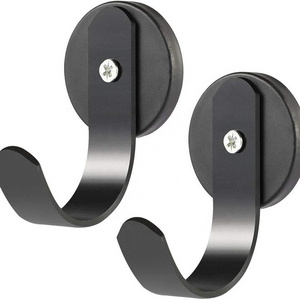 Iron Magnetic Hooks Black Wreath Hanger for Towel Coat Strong Fridge Magnets for Kitchen Bathroom Cruise Indoor Outdoor Use