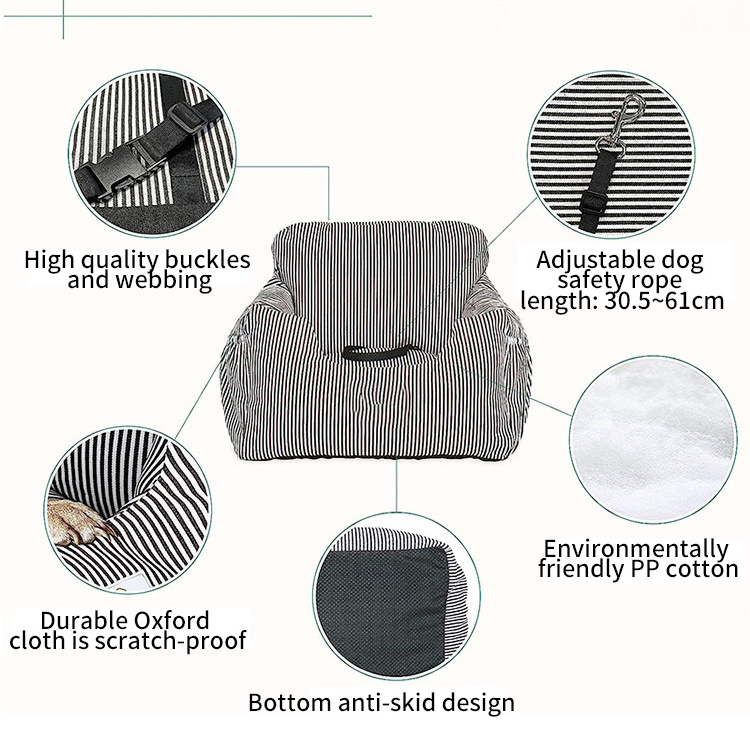 Extra Comfort Pet Car Seat Dog Protector Simple Design Soft Safe Durable Dog Car Seat for Small Dogs